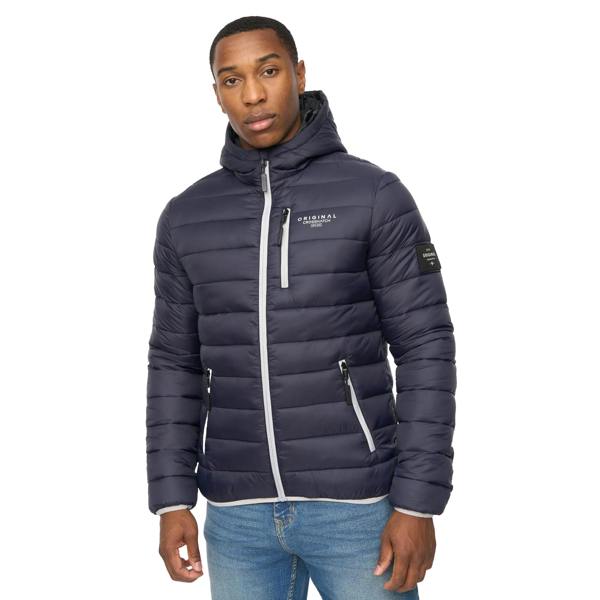 Crosshatch Mens Phelpmans Puffer Jacket - Navy - 
