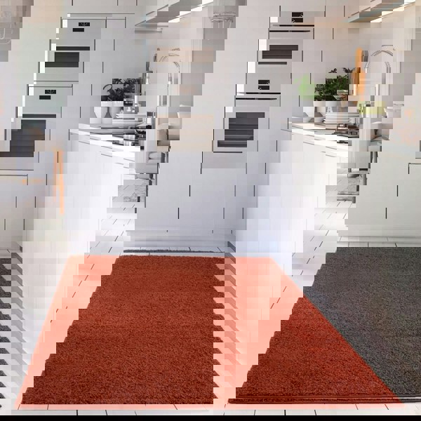 Shaggy Rug Plain Orange ultra soft 30 mm pile, non-shedding