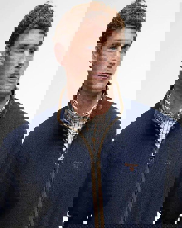 Barbour Harwood Zip Through Fleece - Navy Blue