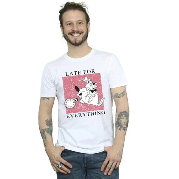 Disney Mens Alice In Wonderland White Rabbit T-Shirt - White