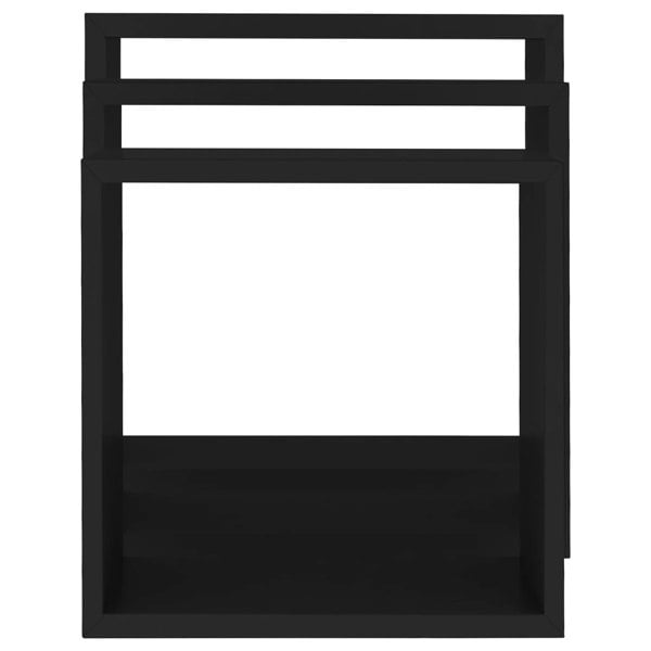Berkfield Wall Cube Shelves 3 pcs Black MDF