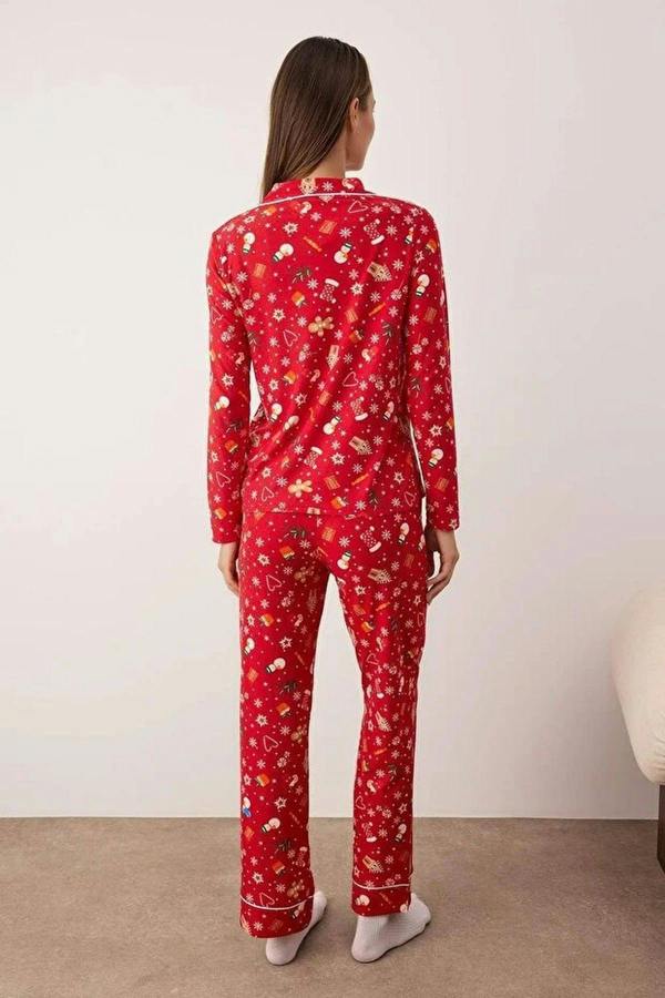 WOVCOR 2-Piece Christmas Themed Knit Pajama Set