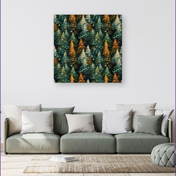 Warren Reed Impasto Style Christmas Trees Canvas