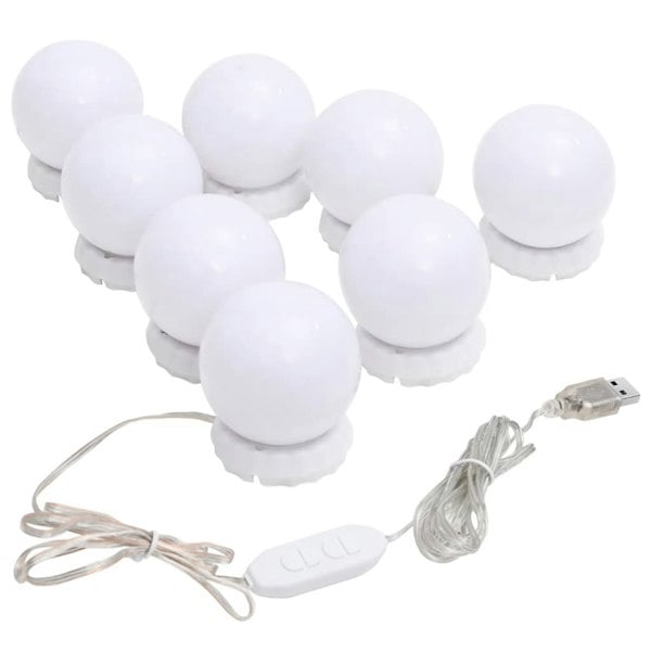 Berkfield Mirror Light with 8 LED Light Bulbs Warm White and Cold White