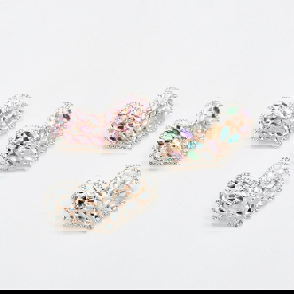 heart hair clips in crystal