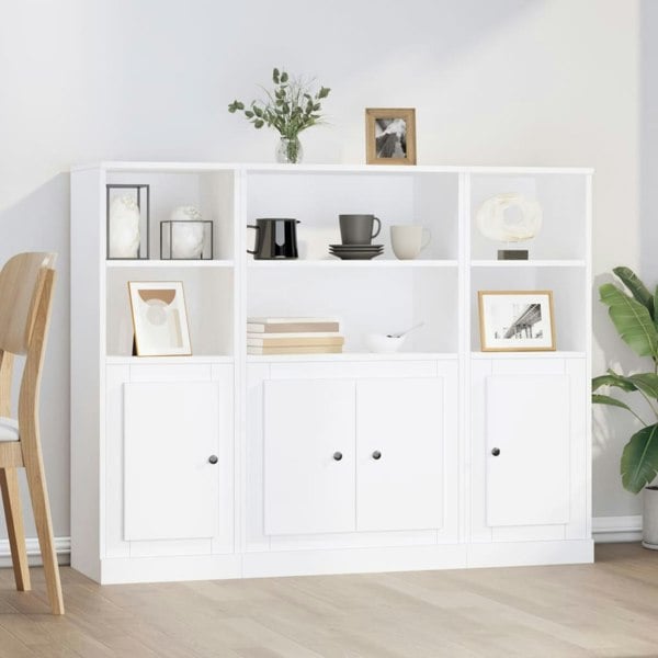 Berkfield Highboards 3 pcs White Engineered Wood
