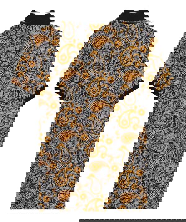 Lambretta Mens Classic Paisley Print Mod Retro Ska Casual Polo