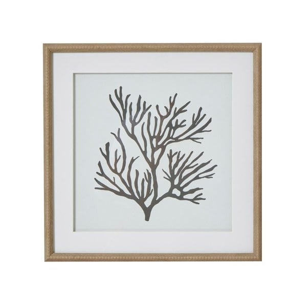 Hill Interiors Reef Coral Framed Print - Brown/White/Black