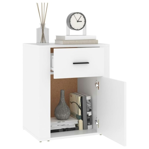 Berkfield Bedside Cabinet White 50x36x60 cm Engineered Wood