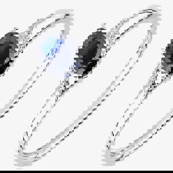 T. H. Baker 9ct White Gold Oval Blue Sapphire Ring DR1612WSA