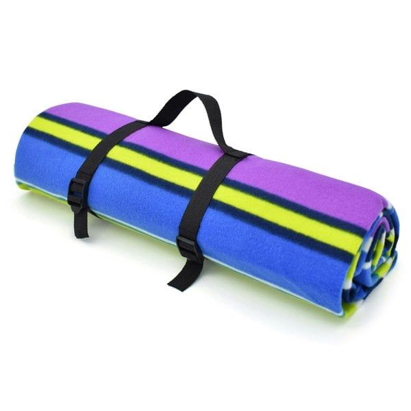 Velosso Multicoloured Stripe Picnic Blanket - 120cm x 150cm