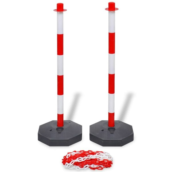 Berkfield Chain Post Set with 10 m Plastic Chain