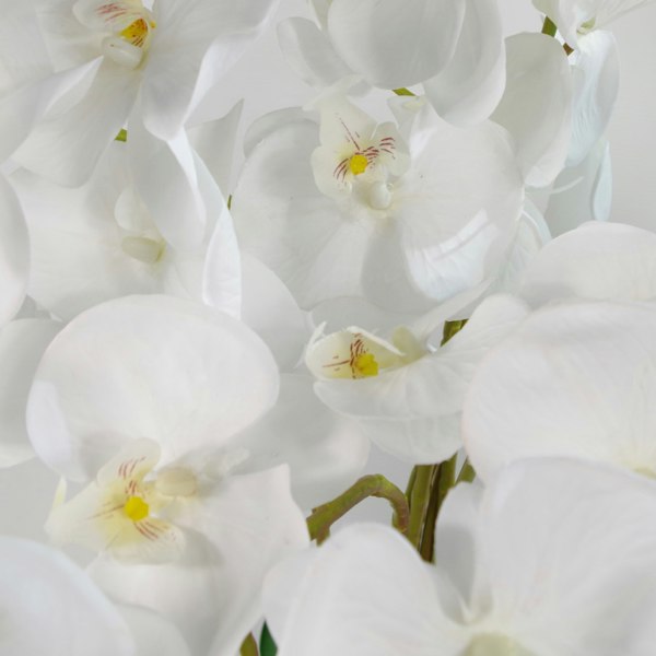 Leaf 85cm Artificial Deluxe Bush Orchid - White