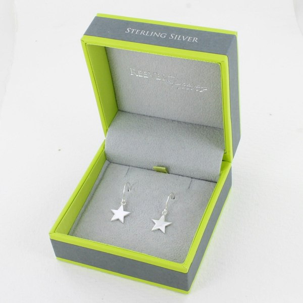 Sterling Silver Shinning Star Drop Earrings - Reeves & Reeves