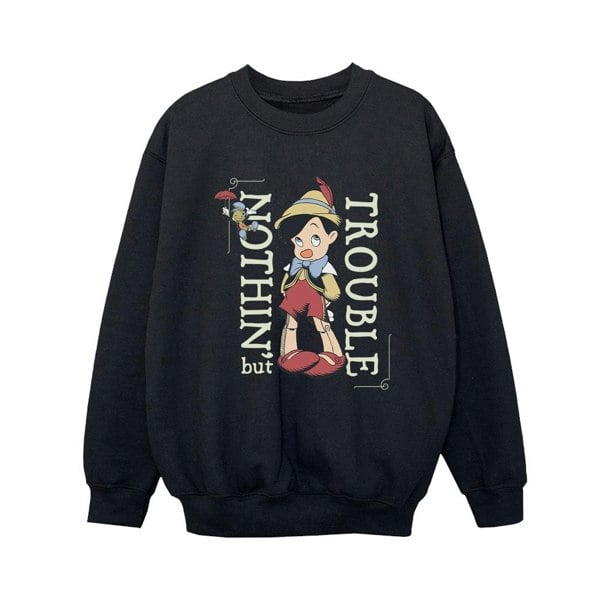 Disney Boys Pinocchio Nothing But Trouble Sweatshirt - Black