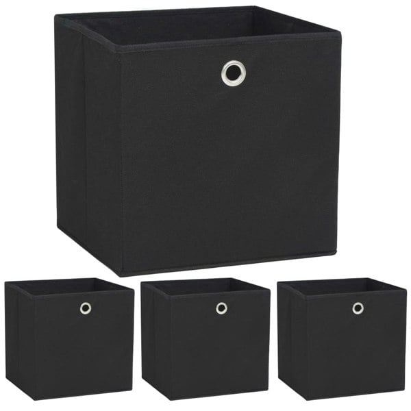 Berkfield Storage Boxes 4 pcs Non-woven Fabric 32x32x32 cm Black