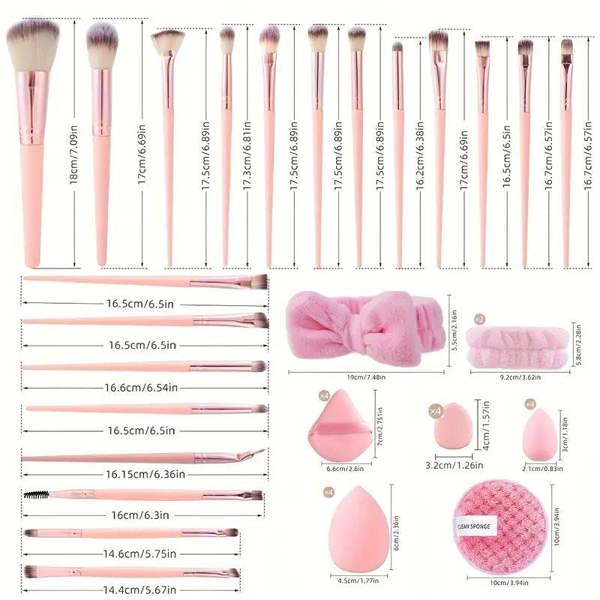 Dyzi 40-Piece Makeup Brush Set Soft Brushes Beauty Blender & Puffs | Perfect Gift