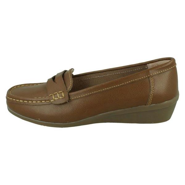 Down to Earth Ladies Down To Earth Wide Fit Wedge Heel Casual Shoes F3124