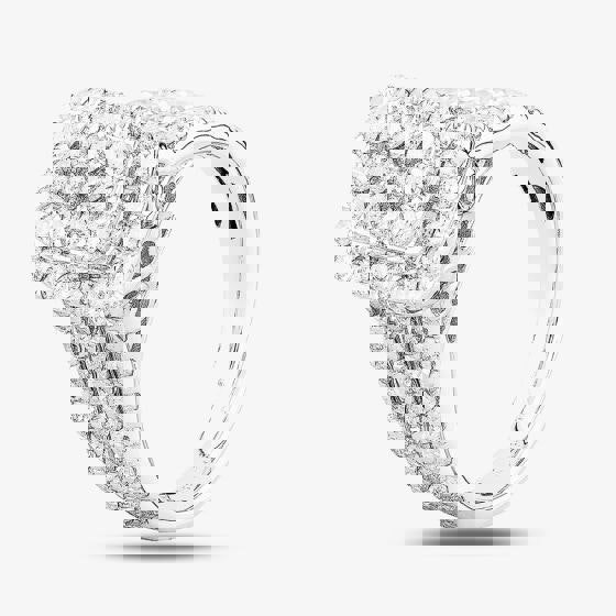 T. H. Baker 9ct White Gold 1.50ct Diamond Cluster 3 Shouldered 012555R