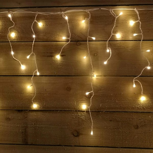 Samuel Alexander 300 LED 7.5m Premier Christmas Outdoor 8 Function Icicle Lights in Warm White