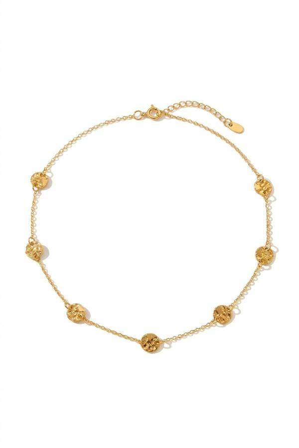 ARIIRA Isadora Hammered Disc Station Necklace