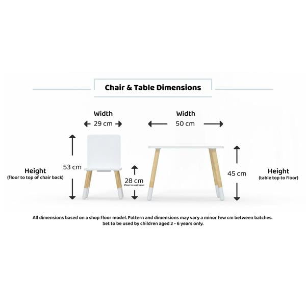 Kudlhome Table & Chair Set, White