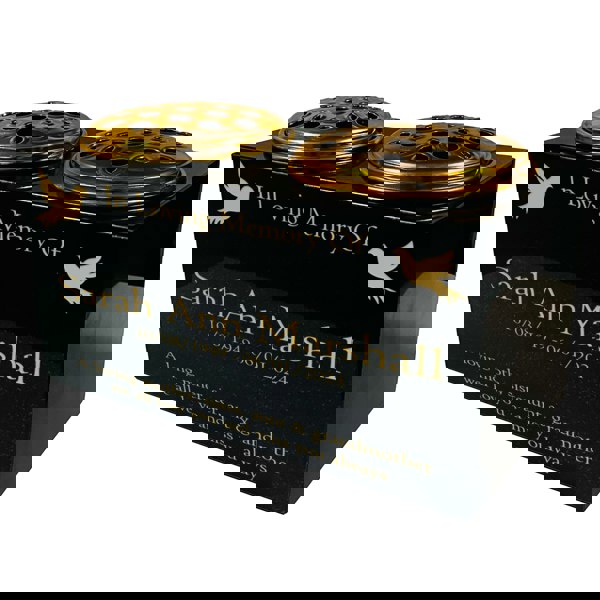 Memorials Direct Granite Memorial Double Vase- Premium Black, Dove, 12x6x6 inches, Includes Metal Flower Pot Insert