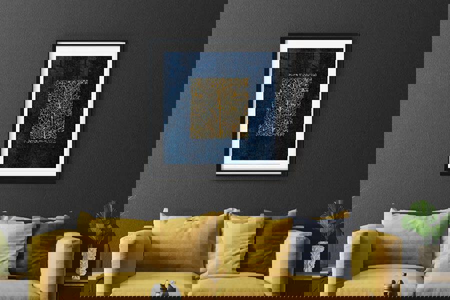 gold leaf abstract botanical artwork