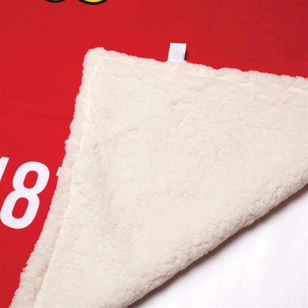 Manchester United FC Core Stripe Sherpa Fleece Blanket, Bedroom, Sports, Gift