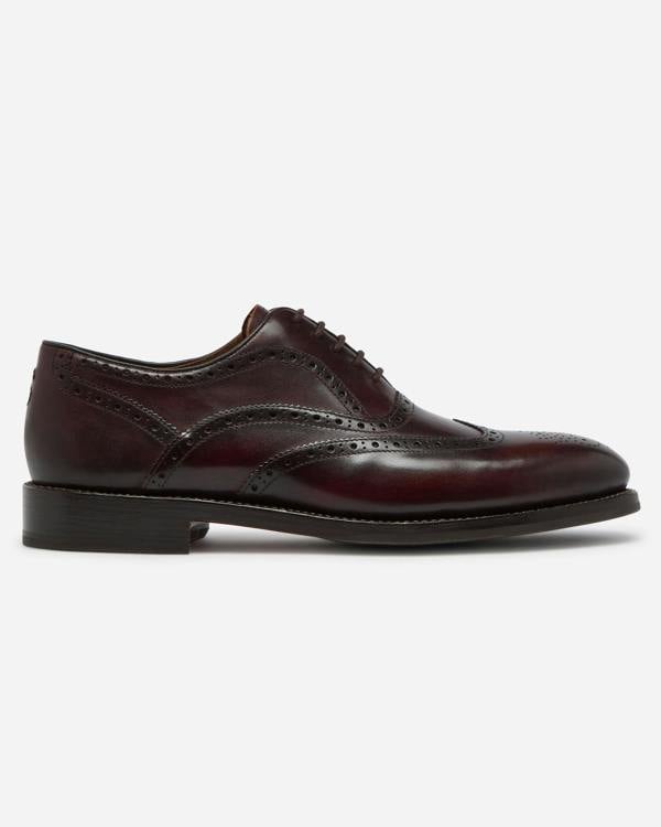 Oliver Sweeney Hunstanton Hand Antiqued Calf Leather Mens Oxford Shoes - Dark Brown | CHO | Designer Mens Shoes