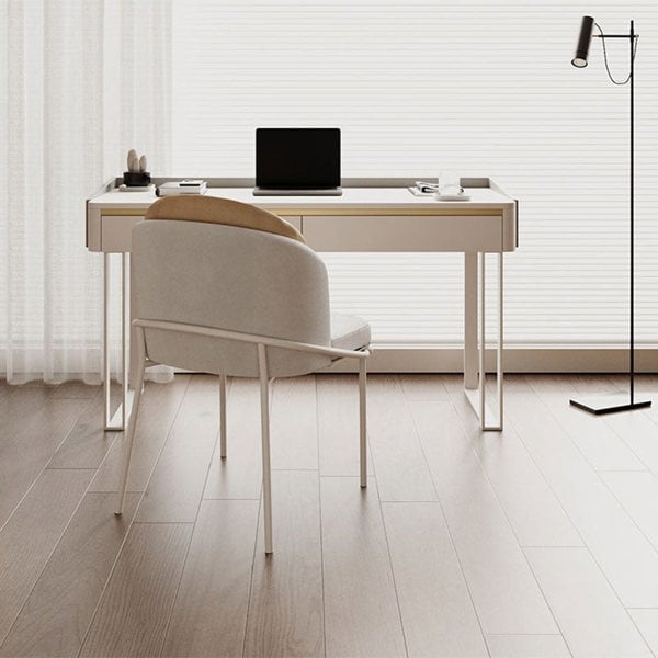 Tusa Office Desk, White, Sintered Stone-Rit Concept-Rit Concept