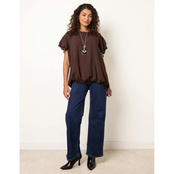 Blue Vanilla Double Frill with Elasticated Hem Top