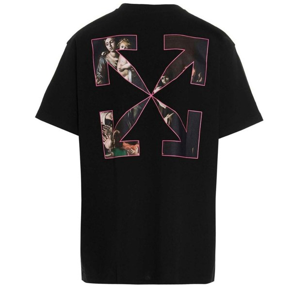 Off-White Sprayed Carvaggio Oversized T-Shirt - Black