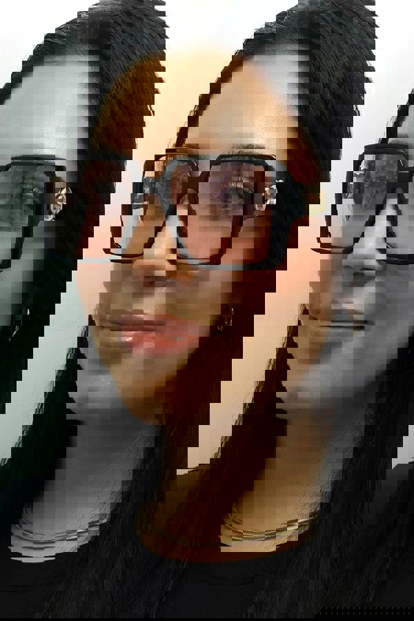 Gucci Sunglasses GG1692S 006 Black with Gold Dusky Pink w Logo Mirror Photochromic