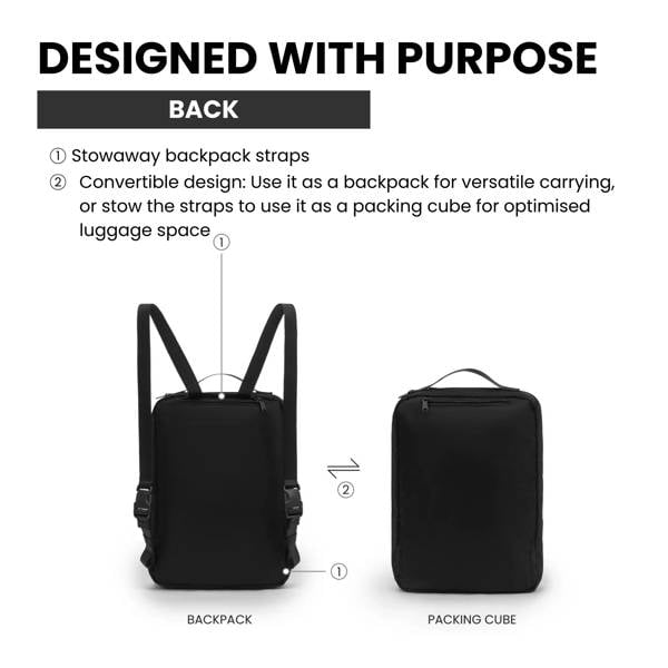 CabinZero Air Packing Cube Backpack 12L, 3-in-1 Convertible Travel Organiser & Backpack