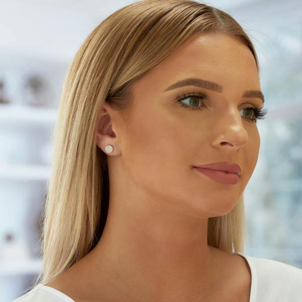 Rose Gold Round Disc Stud Earrings for Women - namana.london