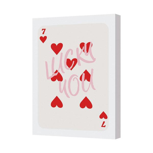 Benjamin Tate Design Lucky You Canvas Wall Art Print Hearts Modern Home Decor UK Handmade