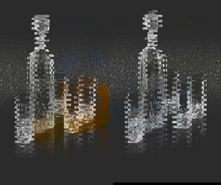 BarCraft Cut Glass Decanter Set