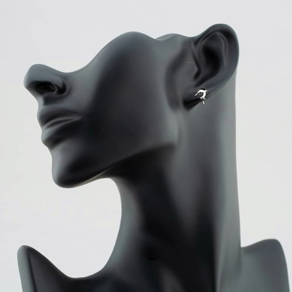 T. H. Baker 9ct White Gold Dolphin Stud Earrings 5-55-0251