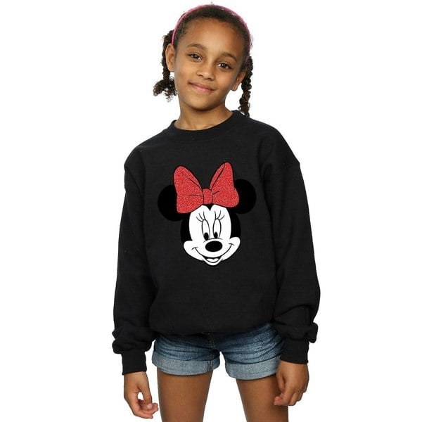 Disney Girls Minnie Mouse Head Sweatshirt - Black