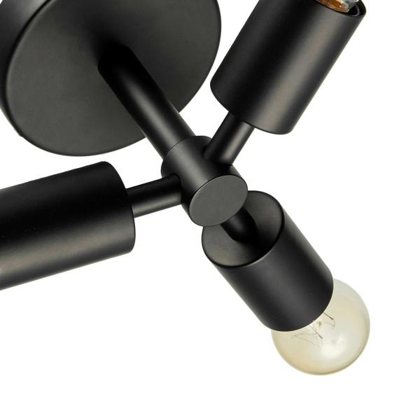 Industrial Matte Black Ceiling Light Fixture to Showcase Vintage Bulbs Image 3
