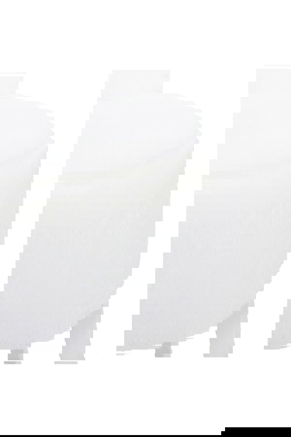 Living and Home White Modern Plush Upholstered Dressing Footstool with White Legs