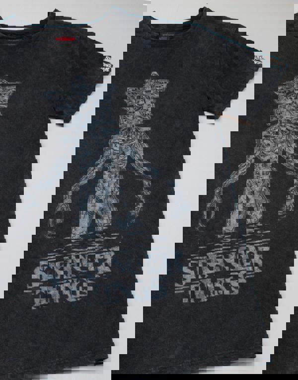 Stranger Things Womens Grey Demogorgon Short Sleeved T-Shirt [dis]