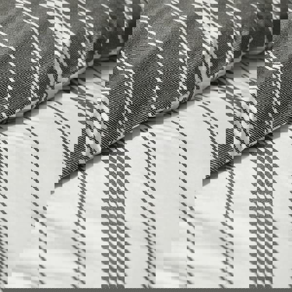 Catherine Lansfield Harbour Stripe Reversible Duvet Cover Set Black