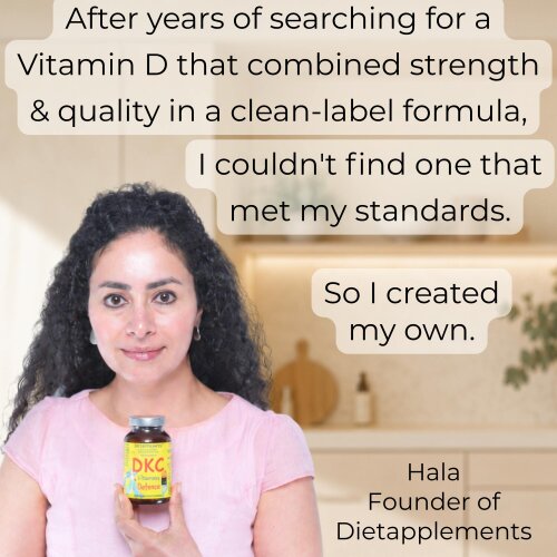 Dietapplements Vitamin D3, Vitamin K2 & Vitamin C for the Immune System & Bones