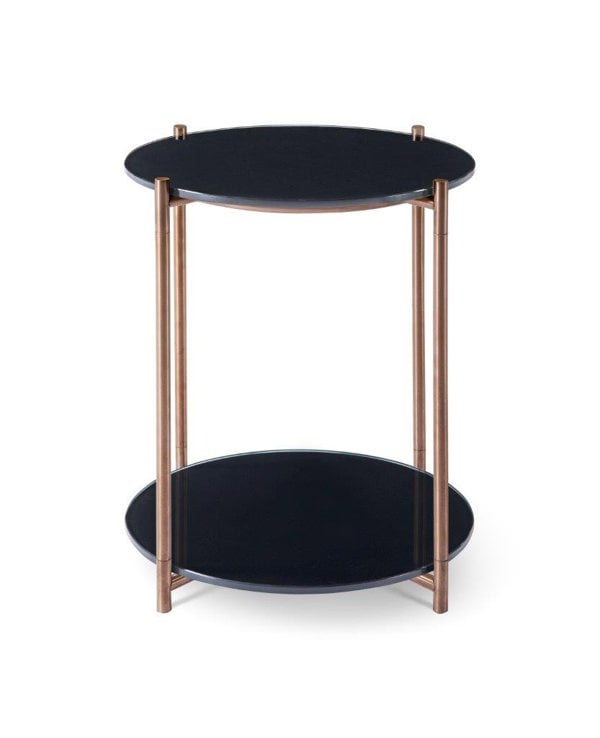 Gillmore Adriana Round Side Tables With Shelf