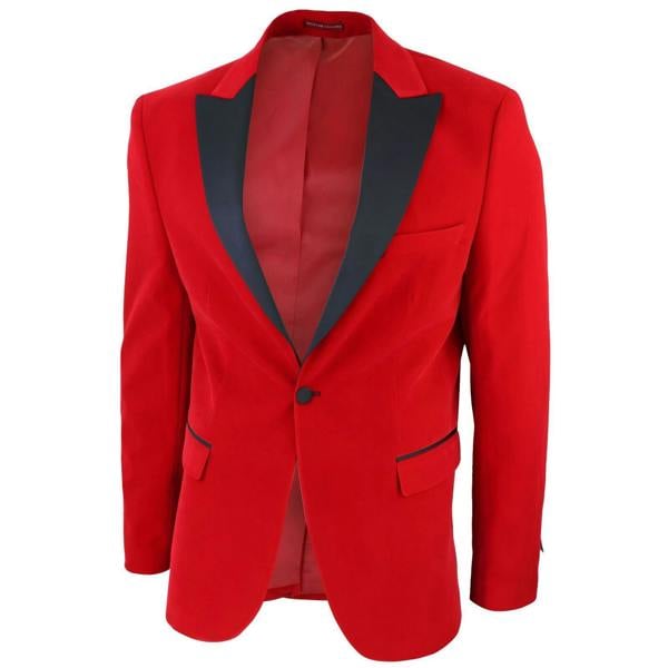 TruClothing Mens Red Velvet Dinner Tuxedo Suit Jacket Blazer