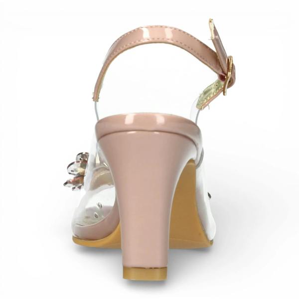 Laura Vita Mira 05 - Women’s Clear Rose Pink Slip-On Heel Sandals