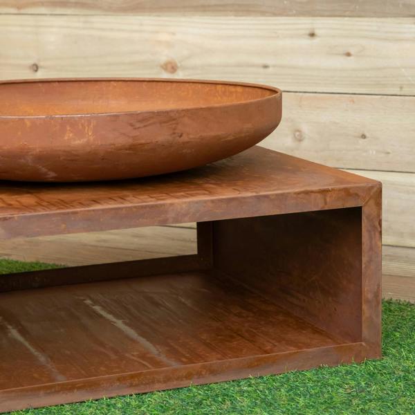 Samuel Alexander 37cm Tierra Outdoor Steel Firebowl and Log Store