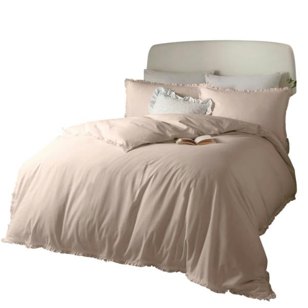 Wylder Tilly Ruffles Cotton Duvet Cover Set - Blush Pink